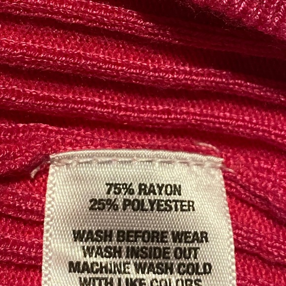 Crown & Ivy ‘Cabana’ Hot Pink Sleeveless Collared Rib Sweater Dress - Picture 8 of 8